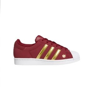 Adidas | Originals Superstar Burgundy Gold Sneakers Women's Size 9